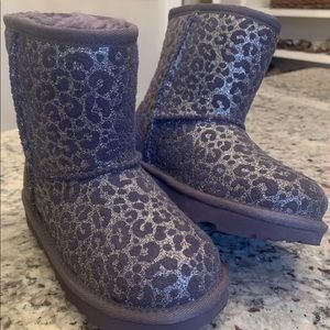 UGG Classic II Glitter Leopard Nightfall Grey Boots New Toddler 11